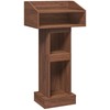 MAHANCRIS Podium Stand, Lectern with 4-Tier Storage, Pulpit with Reinforced