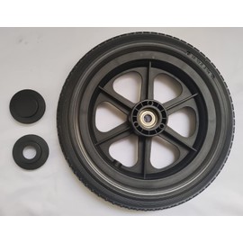 Wheelchair 12 inch Rear Wheel.12 1/2 x 2 1/4 Replacement Wheels Solid Urethane Foam Tire.Wheelchair and Transport Wheelchair and Heavy Duty Transport Wheelchair Replacement Parts, (1Ea,Black)