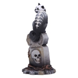 Nemesis Now Skull Cat by Martin Hanford 15cm, Resin, Gothic Cat Ornament, Cat Figurine; From the Complex Mind of Martin Hanford, Cast in the Finest Resin, Hand-Painted, Black