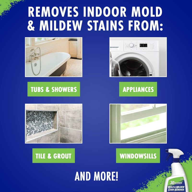 30 Seconds Mold & Mildew Stain Remover Spray- Indoor &