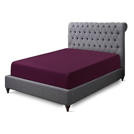 Sapphire collection 200 Thread Count 100% Egyptian Cotton Fitted Sheet (Double, Aubergine)