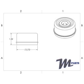M-Parts Pair of 2.72" X 1.50" X 1.18" Galvanized Steel Dust Caps with E-Z Lube Rubber Plugs; for 7,000/8,000 Lbs (7K/8K) Trailer Axle Wheel Hubs, Wheel Bearing Protection; DC275L-DCRP (2 Included)