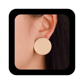 Iaceble Bohemia Coin Disc Earrings Gold Circle Studs Earrings Round Disc Stud Earrings Minimalist Geometric Earrings Jewelry for Women