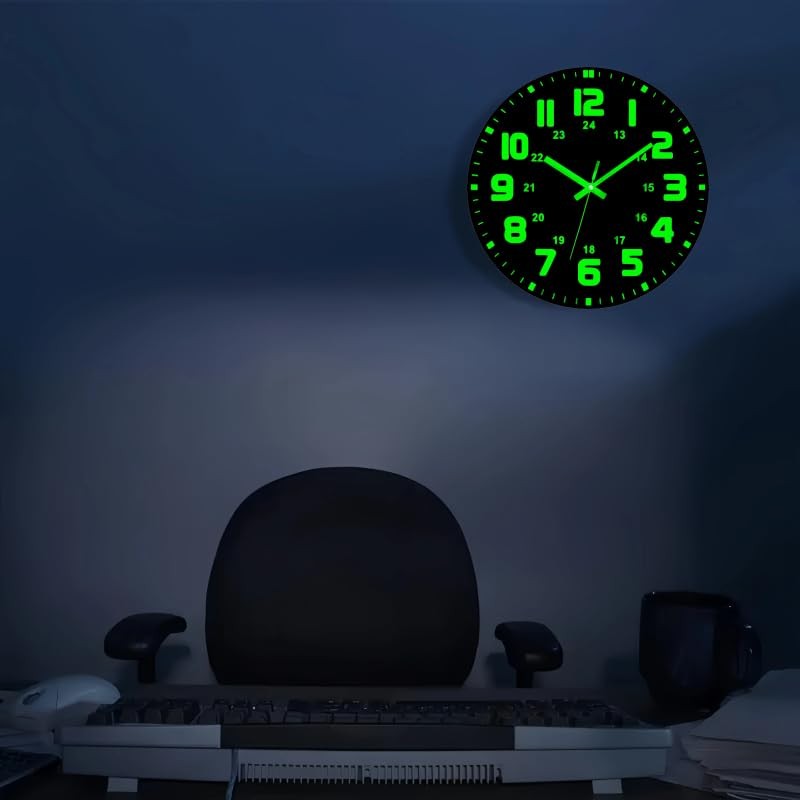 RIUKASIN Vinyl Record Luminous Clock, 12 inch Silent Non Ticking