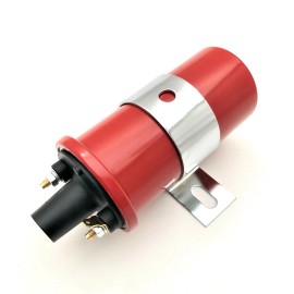 HRC Ignition Coil 45,000 Volt Canister OE Style Oil Filled Type 12V High Output RED