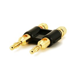 Monoprice Dual 24k Gold Plated Speaker Banana Plugs, Black