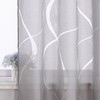 Delien Curtain Scarves, Burnout Transparent Curtains with Eyelets, Modern "Waves"