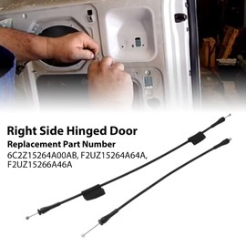 2Pcs Side Door Latch Release Cables for Ford E150 E250 E350 E450 E550 Van Super Duty 1992-2014 Right Side Hinged Cargo Door Replacement Cable 6C2Z15264A00AB