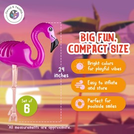 24” Inflatable Flamingo, 6 Pack Flamingo Party Decorations for Tropical Hawaiian Luau Themed Parties or Home Décor, Forest & Twelfth Fun Gifts for Kids, Great Party Prop, Photo Prop or Pool Float