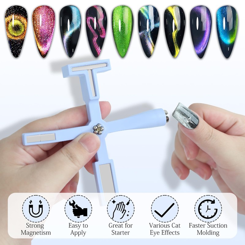 Vnjaoi Nail Magnet Set, Upgraded 5 in 1 Multi-Function Nail