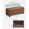 SONGMICS Storage Ottoman, Storage Bench, Tufted Entryway Bedroom Bench, 17.7