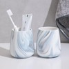 2Pcs Toothbrush Holder for Bathroom - Marble Blue Ceramic Tooth