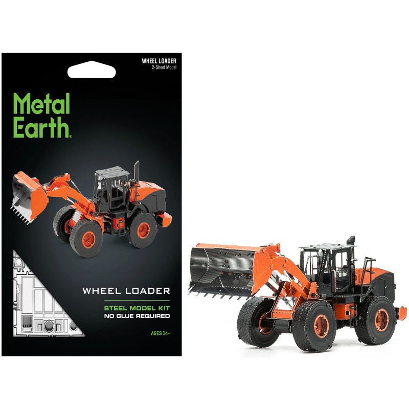 DCD Model Kit Wheel Loader in Orange and Black Metal