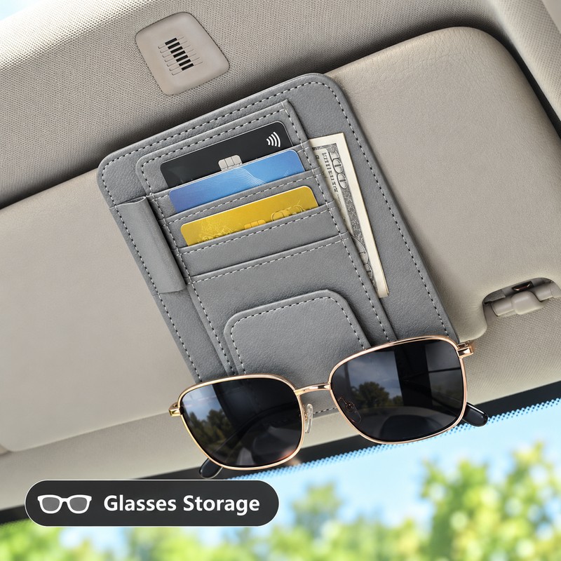 Car Sun Visor Organizer for Cards & Glasses – Multifunction