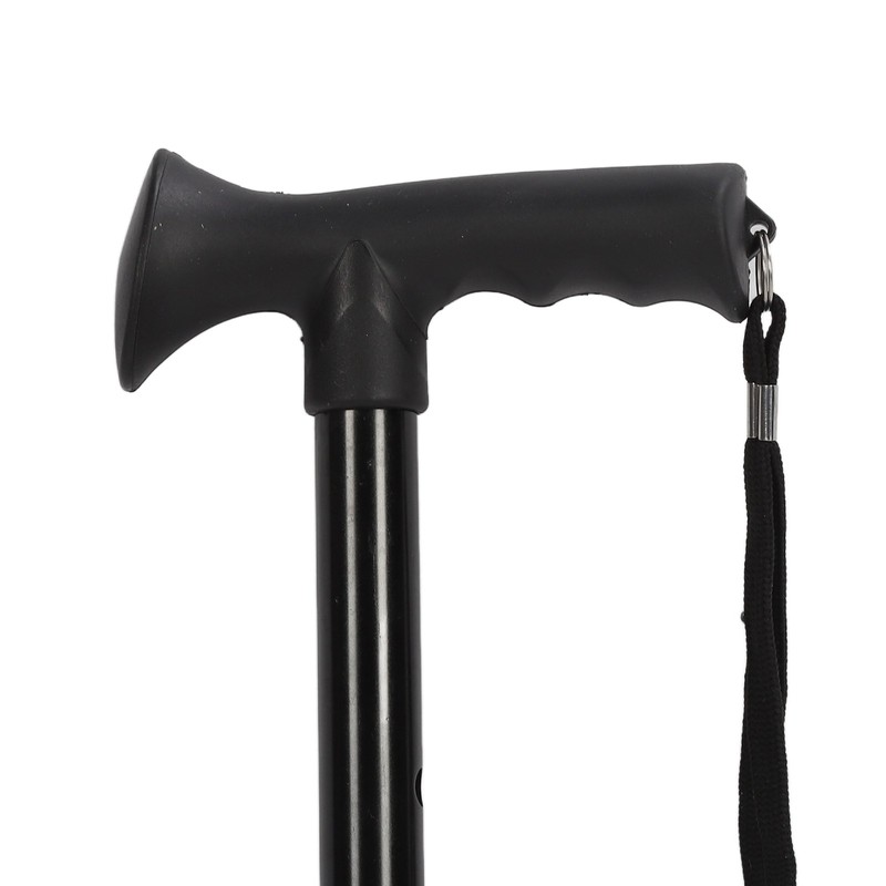 Folding Walking Cane for Men Women T Handle Wrist Strap