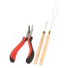 Hair Extension Tool Kit with Silicone Rings Crochet Pulling Hook