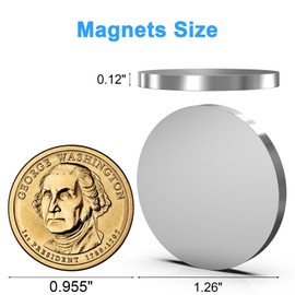 Caturledas 20 Pack 32x3 mm Strong Rare Earth Neodymium Magnets, Heavy Duty Large Round Magnet with Double-Sided Adhesive Backing for Crafts Fridge Garage Kitchen Office School, 1.26 x 1/8 inch