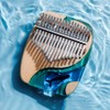 17 Keys Beech Wooden Thumb Finger Piano Mini Portable Musical