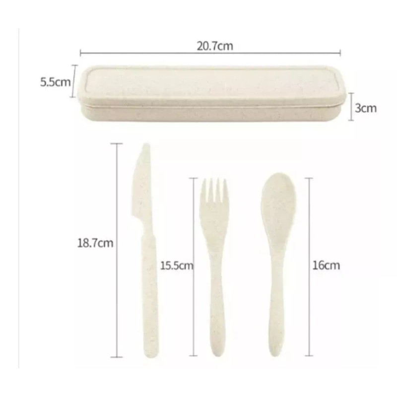 Clicmania Set Cubiertos Portatiles De Fibra De Trigo Libre Bpa