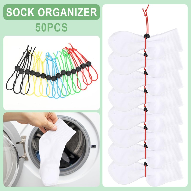 Wowangce 50 Pcs Sock Clips for Laundry Locks Your Socks