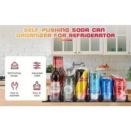 Soda Can Dispenser for Refrigerator, Automatic Drink Dispenser That Accommodates up to 25 cans, Designed with 5 Rows.