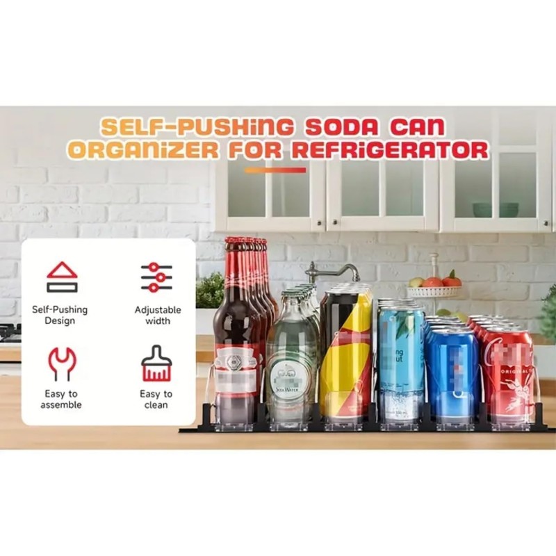 Soda Can Dispenser for Refrigerator, Automatic Drink Dispenser That Accommodates