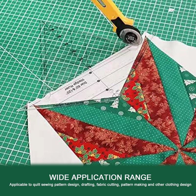 60 Degree and 120 Degree Acrylic Transparent Reusable Quilting Ruler