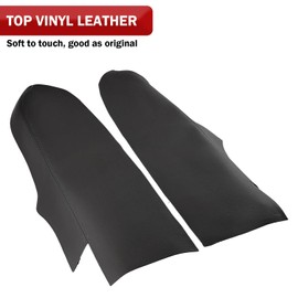 KBH Front Door Panel Armrest Replacement Cover for Honda CRV 2007 2008 2009 2010 2012 2012, Vinyl Leather Upholstery, Custom-fit, Left and Right Side, Black