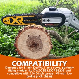 LikeLion 8-inch Pole Saw Replacement Bar DWZCSB8, DCPS620B, Fit for DEWALT 8-inch Replacement Chain