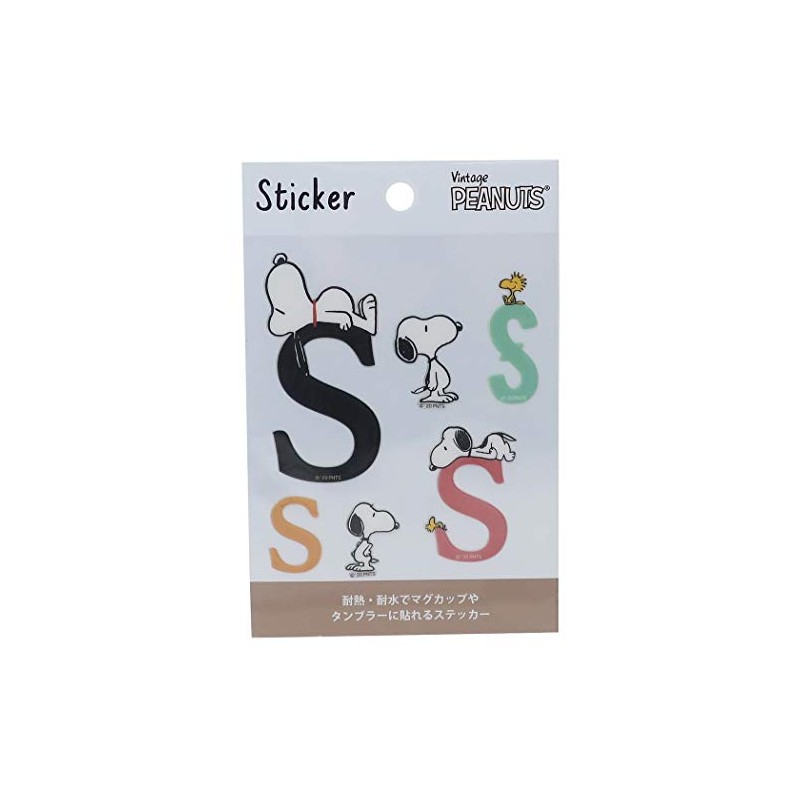 Snoopy [Heat Resistant Water Resistant Initial Sticker] Decoration Sticker/Alpha Belt