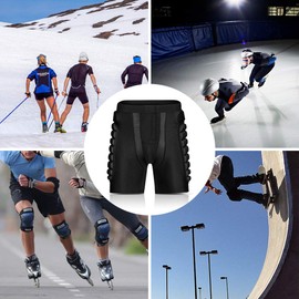 Lixada Protection Padded Shorts Armor Hip Protection Shorts Pad for Snowboarding Skating Skiing Riding Black
