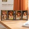 DUENPY 4 Folding 5x7 Picture Frame Horizontal Engineered Wood Accordion