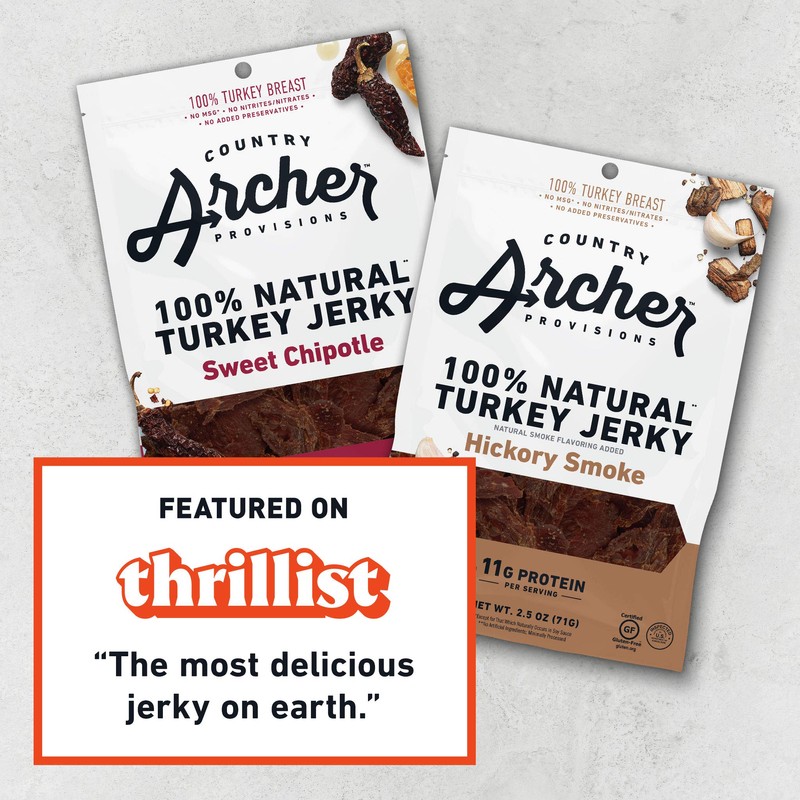 Country Archer Turkey Jerky - Turkey Meat Protein Snacks, Turkey