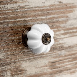 SO-TECH® Anna Furniture Knobs Diameter 39 mm White with Burnished Base Pack of 10