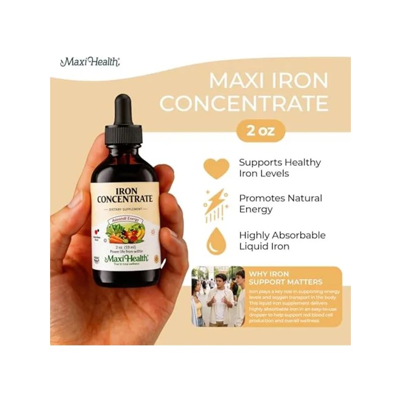 Maxi-health Liquid Iron Concentrate Supplement (2 Oz.) For M