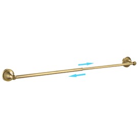 Leyden Antique Brass Towel Bar, Adjustable Towel Holder Rod Brass Towel Rack Bathroom Accessories Wall Mount