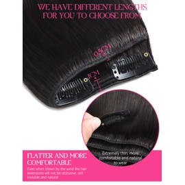 Lacer Clip in Hair Extensions Real Human Hair, Straight Clip ins 1B Natural Black, 14 Inch 120g, Clip in Remy Human Hair Extensions 7pcs Per Set