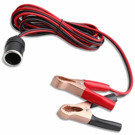 Topolenashop Adattatore Accendisigari 12V/24V con Pinze Batteria e Presa Femmina – Cavo 140 cm 16 AWG, Collegamento Rapido per Auto, Camper e Dispositivi 12V 54973