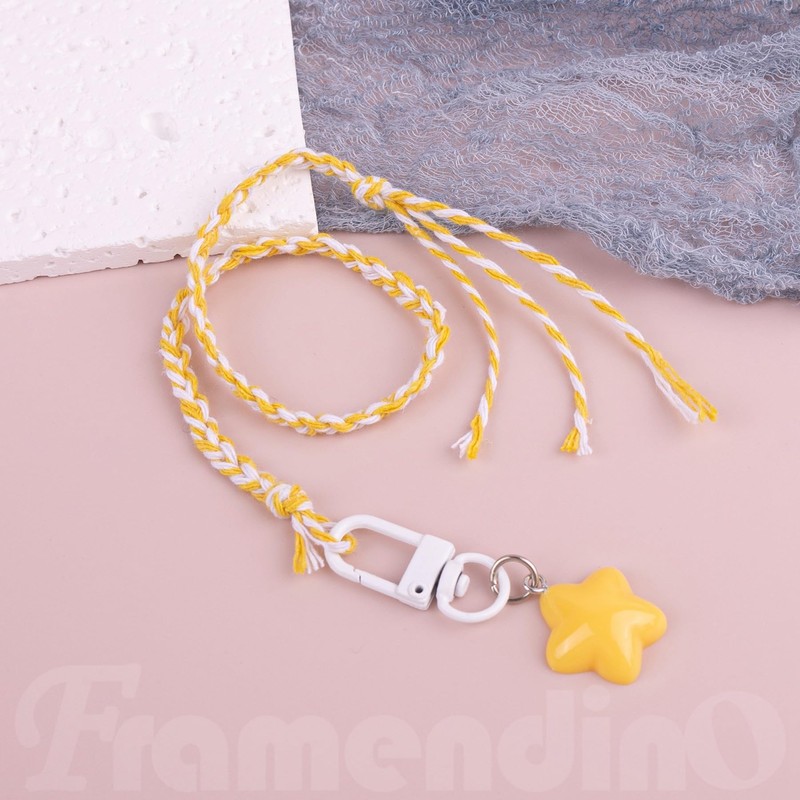 Framendino, 10 Pack Cute Star Keychains Lovely Chubby Key Chains
