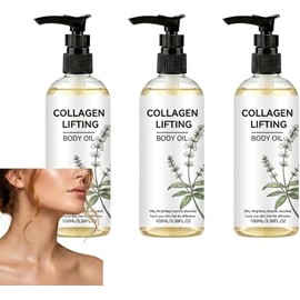 Aceite corporal reafirmante e hidratante con colágeno. Suero tensor suave para la piel, aceite corporal seda hidratante, nutritivo y reafirmante para mujeres, antiarrugas, de rápida absorción (3PCS)