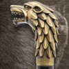 K Exclusive Brass Head Wolf Cane | 37 1/2" Elegant