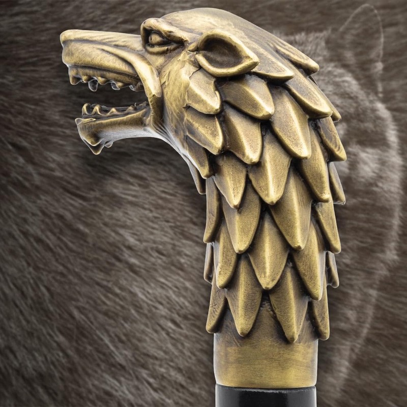 K Exclusive Brass Head Wolf Cane | 37 1/2" Elegant