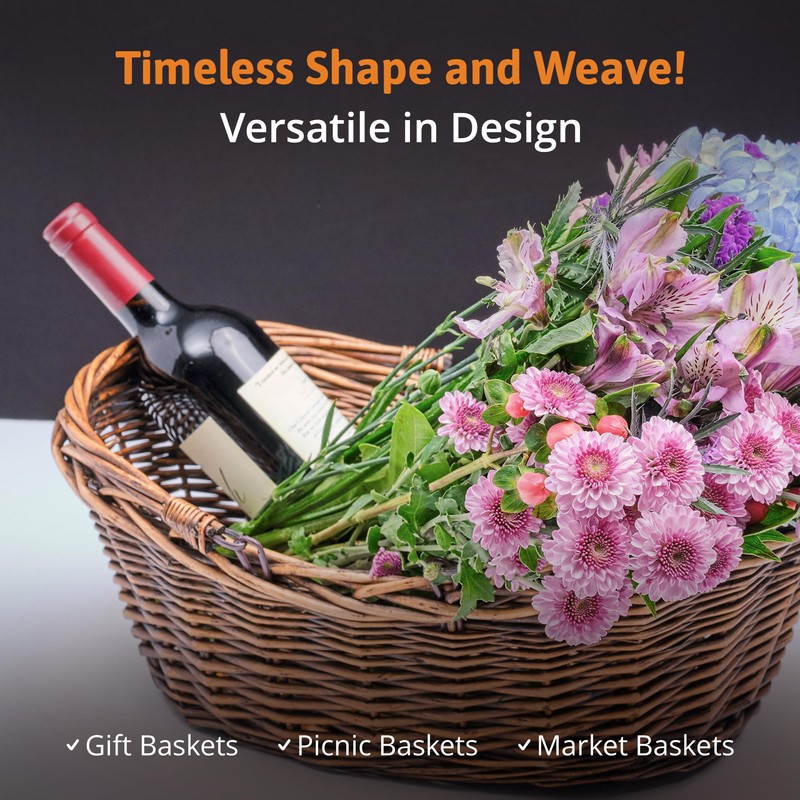 Wald Imports - Small Light Brown Hand Woven Wicker Basket