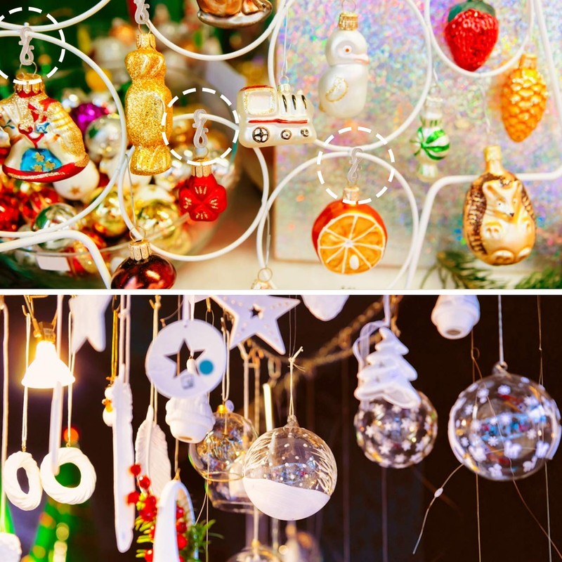 LIHAO Gutter Hooks 100 PCS Christmas Lights Hooks S-Shaped Gutter