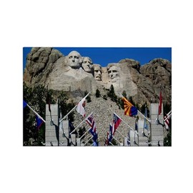CafePress Mt Rushmore Avenue Of Flags South Rectangle Magnet, 3"x2" Refrigerator Magnet