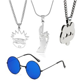 JinYu Cosplay Glasses 3pcs Necklace, Anime Cosplay Neckalce Cosplay Accessory Prop