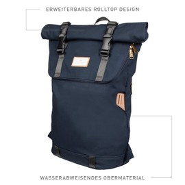 Doughnut PFC Free Unisex Backpack with Laptop Compartment 16 L Backpack without the Chemical PFC I Student Backpack Functional & Handmade I Daypack, navy