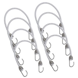 8pk 20" Bungee Rope With Stainless Steel Hooks Cords Shock Elastic Marine Boat
