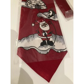 The Christmas Collection Christmas Santa Golfing & Penguin Igloo Holiday Necktie Christmas Collection
