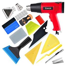 Zanch Window Tint Kit, Window Tint Tools with Heat Gun, 16Pcs Window Tinting Kit Vinyl Wrap Tool Kit Window Tint Protective Film Installing Tool, Felt Squeegee, Window Tint Squeegee(16Pcs)